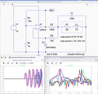 Schaltplan und Simulationsergebnisse eines Induktiv-Positionsmessers