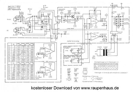 Schaltplan eines Netzteils und Verstärkers
