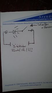 Handgezeichneter Schaltplan auf Briefbogen