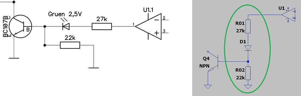 Schaltplan eines Transistor-Referenzschaltkreises