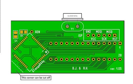 PCB-Layout einer ATmega644p Platine