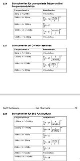 Tabellen mit Störschwellen für verschiedene Frequenzbereiche
