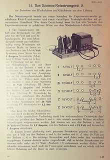Text und Schaltplan eines Netzstromgeräts