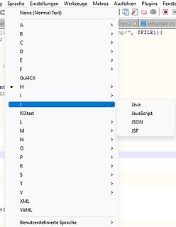 Dropdown-Menü zur Sprachauswahl in einer Software