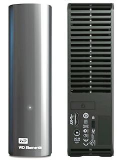 WD Elements externe Festplatte Vorder- und Rückansicht