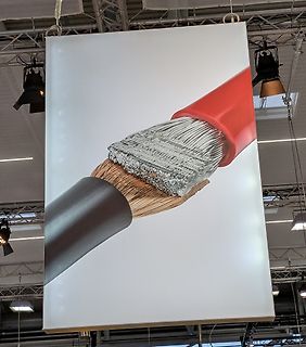 Großformatiger Druck eines Pinsels