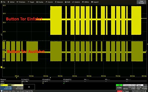 Oszilloskop-Screenshot von Tor-Signalen