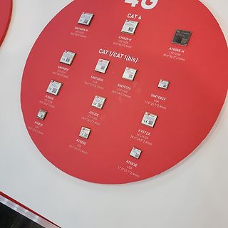 Übersicht verschiedener LTE-Module auf rotem Hintergrund