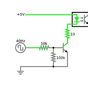 Schaltplan mit Transistor und Widerständen
