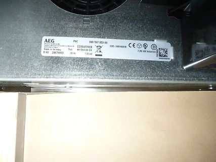 Typenschild eines AEG Elektrogeräts