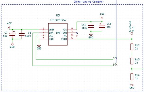 Schaltplan eines Digital-Analog-Converters