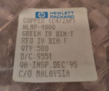 Etikett von Hewlett Packard