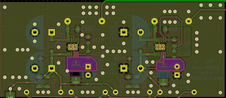 CAD-Ansicht eines Leiterplatten-Layouts