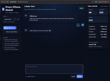 Webinterface für lokale LLM-Ausführung