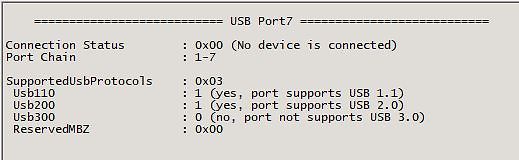 USB Port Statusanzeige in Textform
