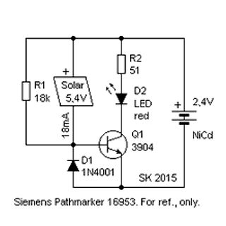 Schaltplan einer Solar-LED-Schaltung