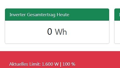 Solaranlage Inverter Ertrag Anzeige