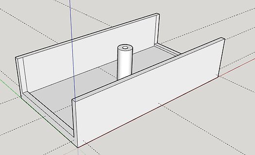 3D-CAD-Modell eines Gehäuseteils mit Zylinder