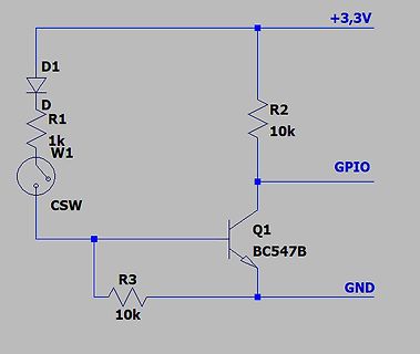 Schaltplan mit Transistor und GPIO-Anschluss