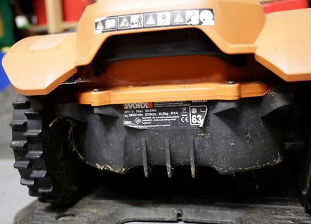 Rückansicht eines Worx Gartengeräts