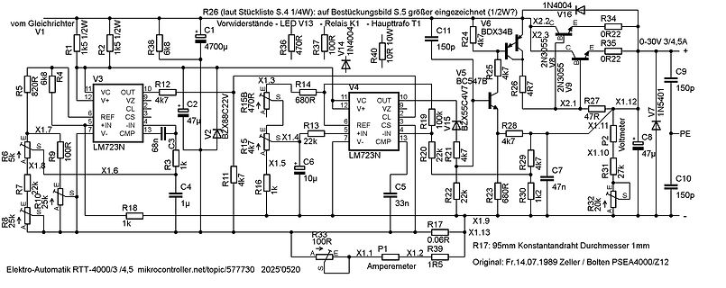 Schaltplan eines Mikrocontroller-Netzteils