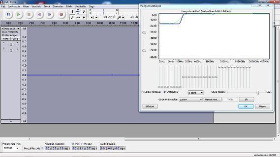 Audacity Software mit Equalizer-Fenster