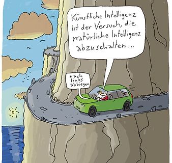 Comic über künstliche Intelligenz und natürliche Intelligenz