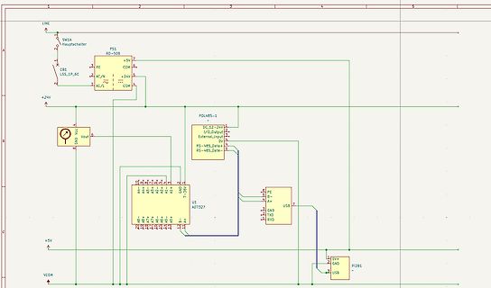 Schaltplan mit RS-485 Schnittstelle und AD7327 ADC