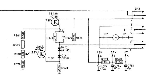 Schaltplan eines elektronischen Stromkreises