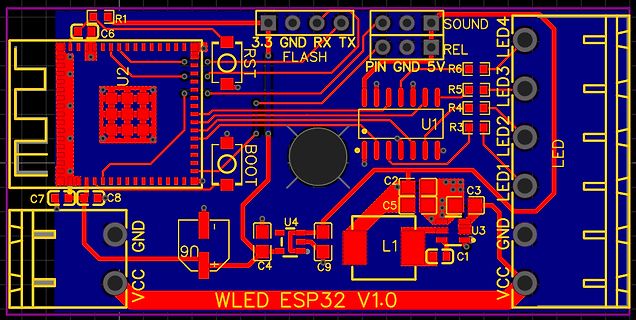 PCB-Layout einer ESP32-Leiterplatte
