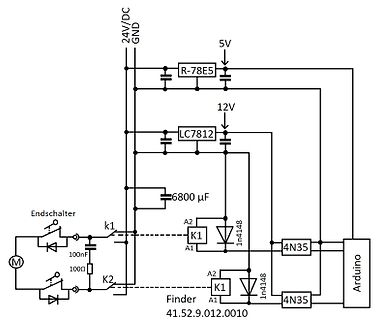 Schaltplan einer Motorsteuerung mit Arduino