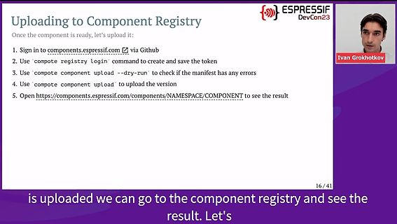 Präsentationsfolie zum Hochladen in eine Component Registry