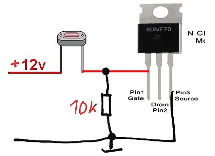 Schaltplan mit MOSFET und Widerstand