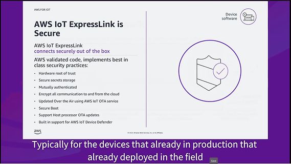 Präsentationsfolie zu AWS IoT ExpressLink Sicherheit