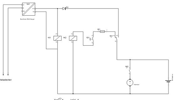 Schaltplan einer Ladestation mit Hubmotor