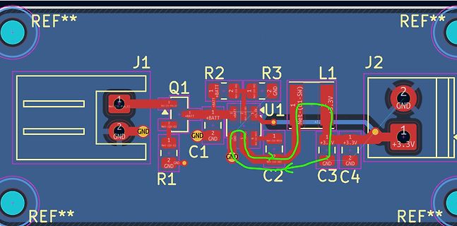 PCB-Layout eines elektronischen Schaltkreises