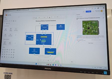Foto eines Computerbildschirms mit Blockschaltbild