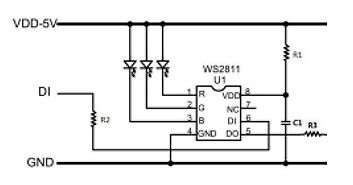 Schaltplan eines WS2811-Chips