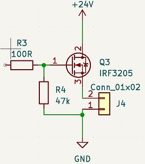 Schaltplan eines MOSFET-Treiber-Teilstücks