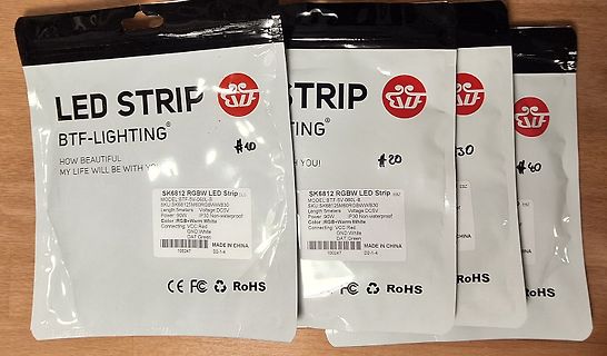 Drei Packungen BTF-Lighting RGBW LED Streifen