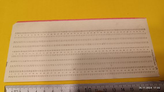Papier mit Zahlenreihen