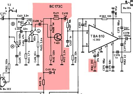 Schaltplan eines elektronischen Schaltungsabschnitts