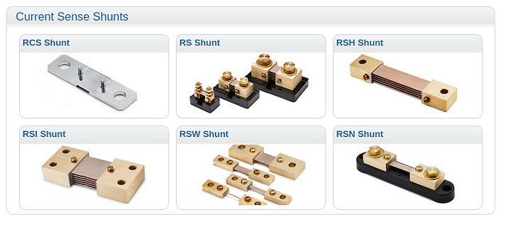 Verschiedene Strommesswiderstände (Current Sense Shunts)
