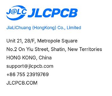 Firmenlogo und Kontaktinformationen von JLCPCB