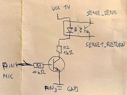 Handgezeichneter Schaltplan mit Transistor und LED