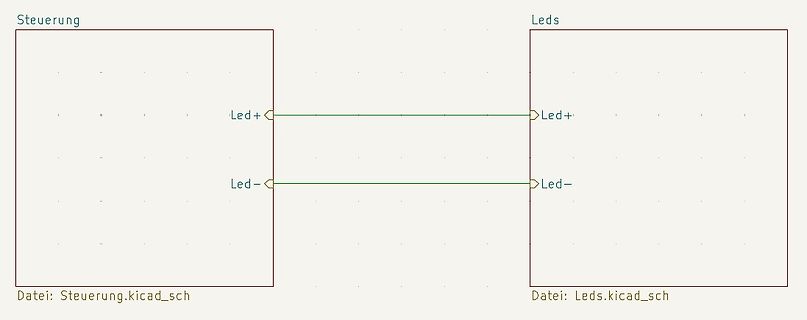 Schaltplan-Ausschnitt zweier KiCad-Dateien