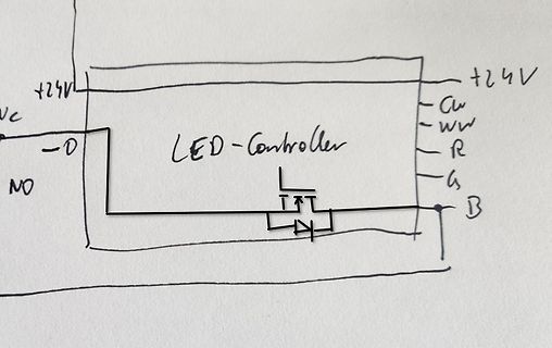 Handgezeichneter Schaltplan eines LED-Controllers