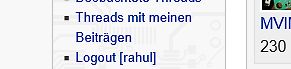 Ausschnitt eines Foren-Benutzermenüs