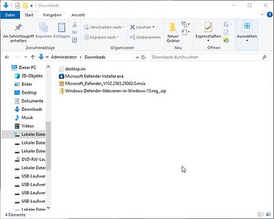 Windows Explorer Downloads Ordner