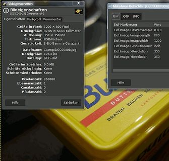 Metadaten-Betrachter einer Bilddatei